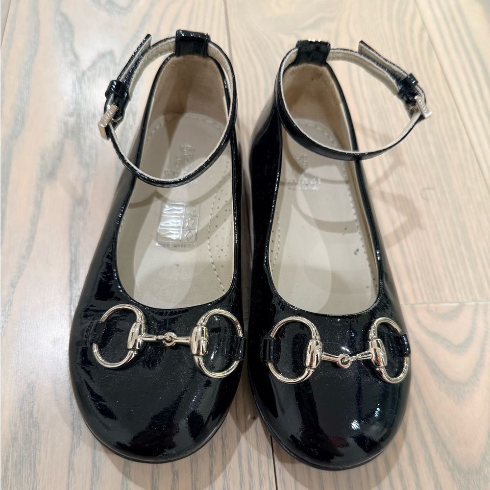 Gucci girls black ballerina ballet flats - Size 24 (8c)
